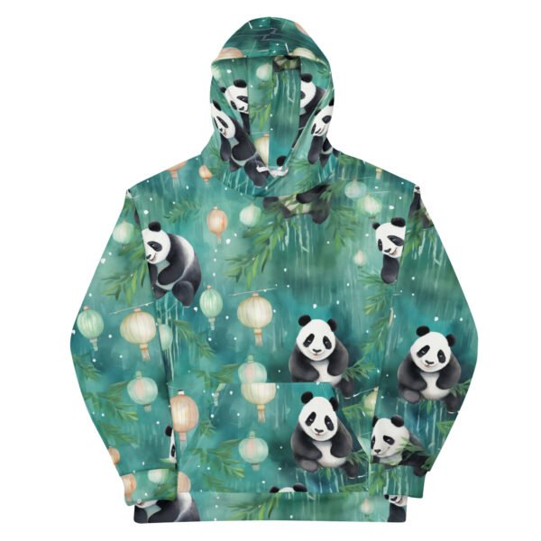 Unisex Hoodie (All Over Green Panda Print)