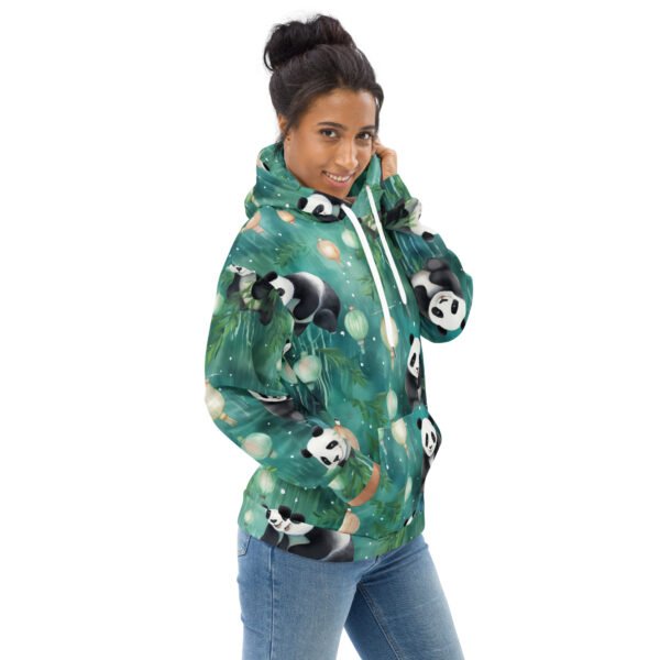 Unisex Hoodie (All Over Green Panda Print)