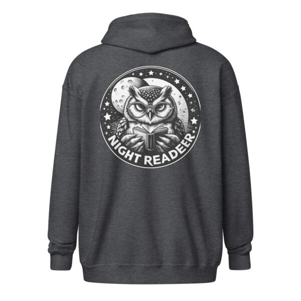 Unisex heavy blend zip hoodie (Owl Night-Reader)
