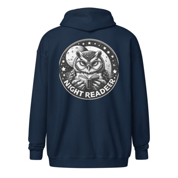 Unisex heavy blend zip hoodie (Owl Night-Reader)