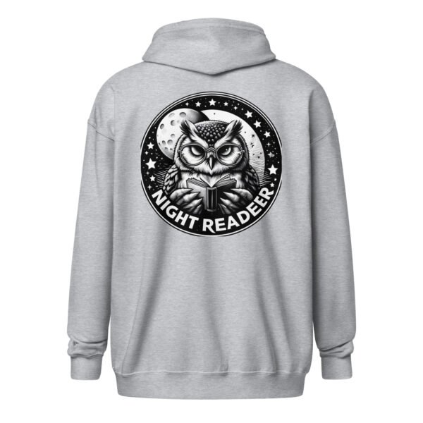 Unisex heavy blend zip hoodie (Owl Night-Reader)