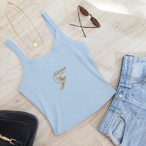 Women’s micro-rib tank top (Dapper-Trove Bird)