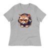 Women's Relaxed T-Shirt (Beautiful Cat with head phone)