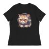 Women's Relaxed T-Shirt (Beautiful Cat with head phone)