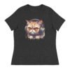 Women's Relaxed T-Shirt (Beautiful Cat with head phone)