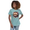 Women's Relaxed T-Shirt (Beautiful Cat with head phone)
