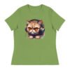 Women's Relaxed T-Shirt (Beautiful Cat with head phone)