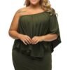 Multiple Dressing Layered Army Green Plus Size Mini Dress