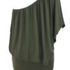 Multiple Dressing Layered Army Green Plus Size Mini Dress