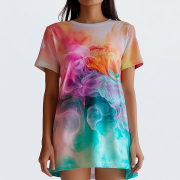 All-over print women’s short sleeve pajama top