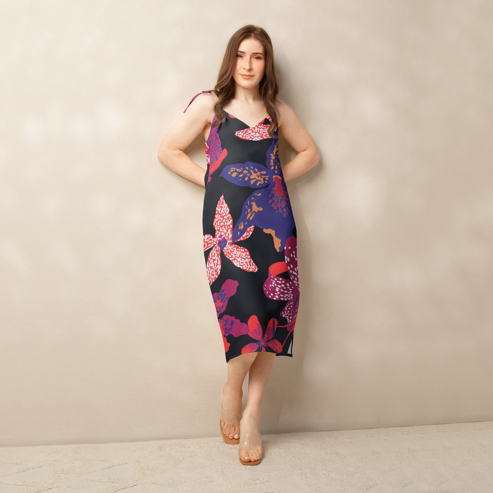 Tie-strap midi dress