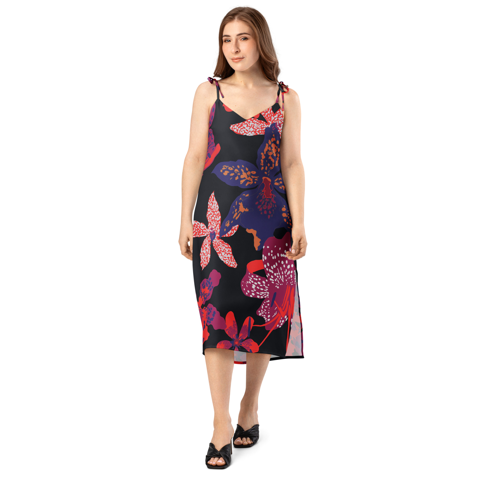 Tie-strap midi dress
