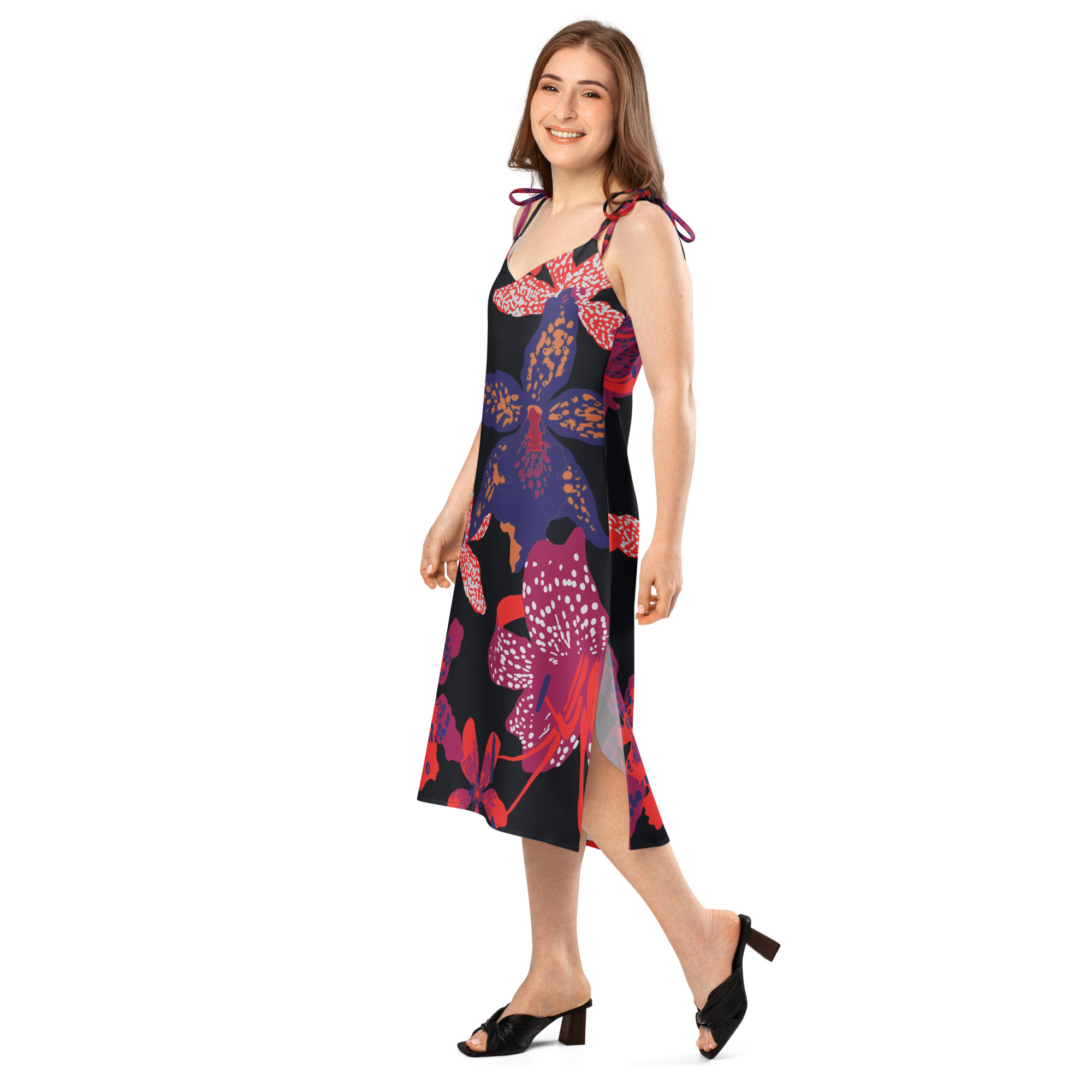 Tie-strap midi dress
