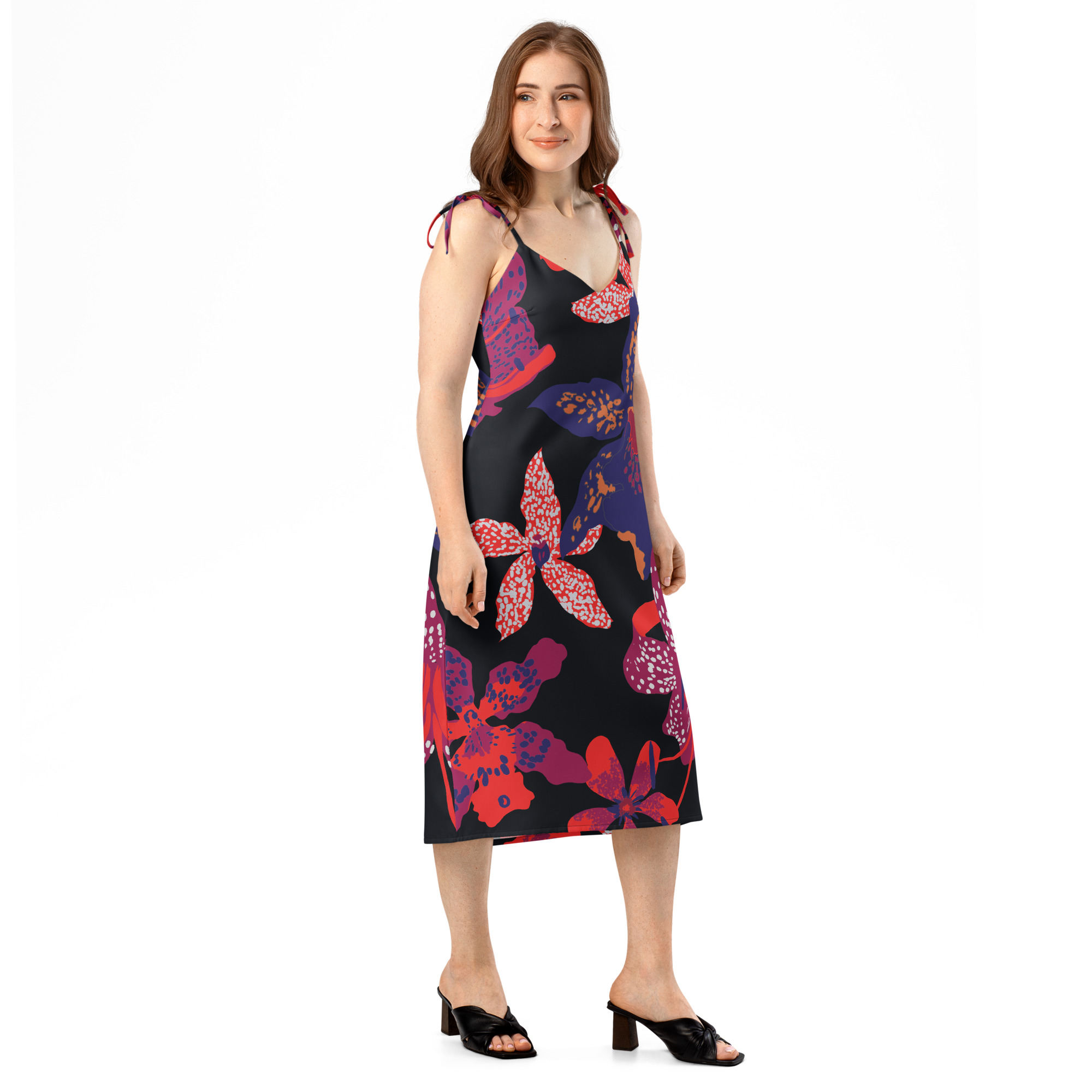 Tie-strap midi dress