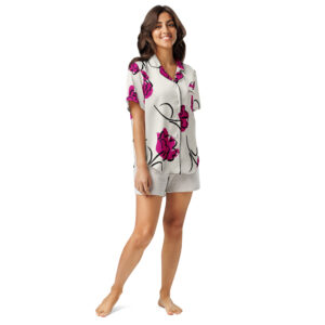 All-over print women’s short sleeve pajama top