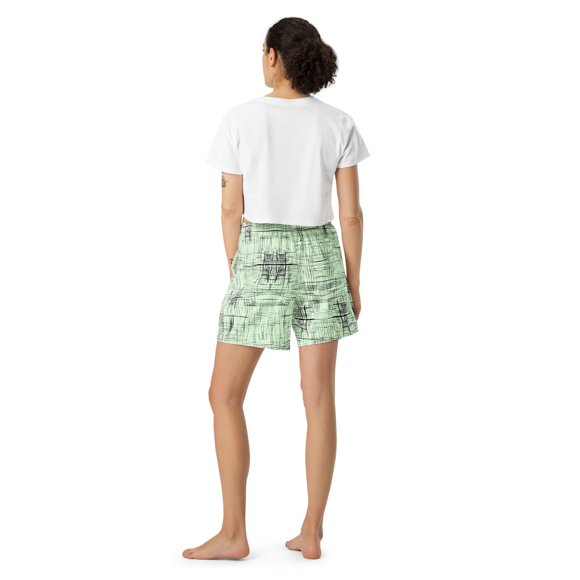 Unisex Athletic Long Shorts (Green)