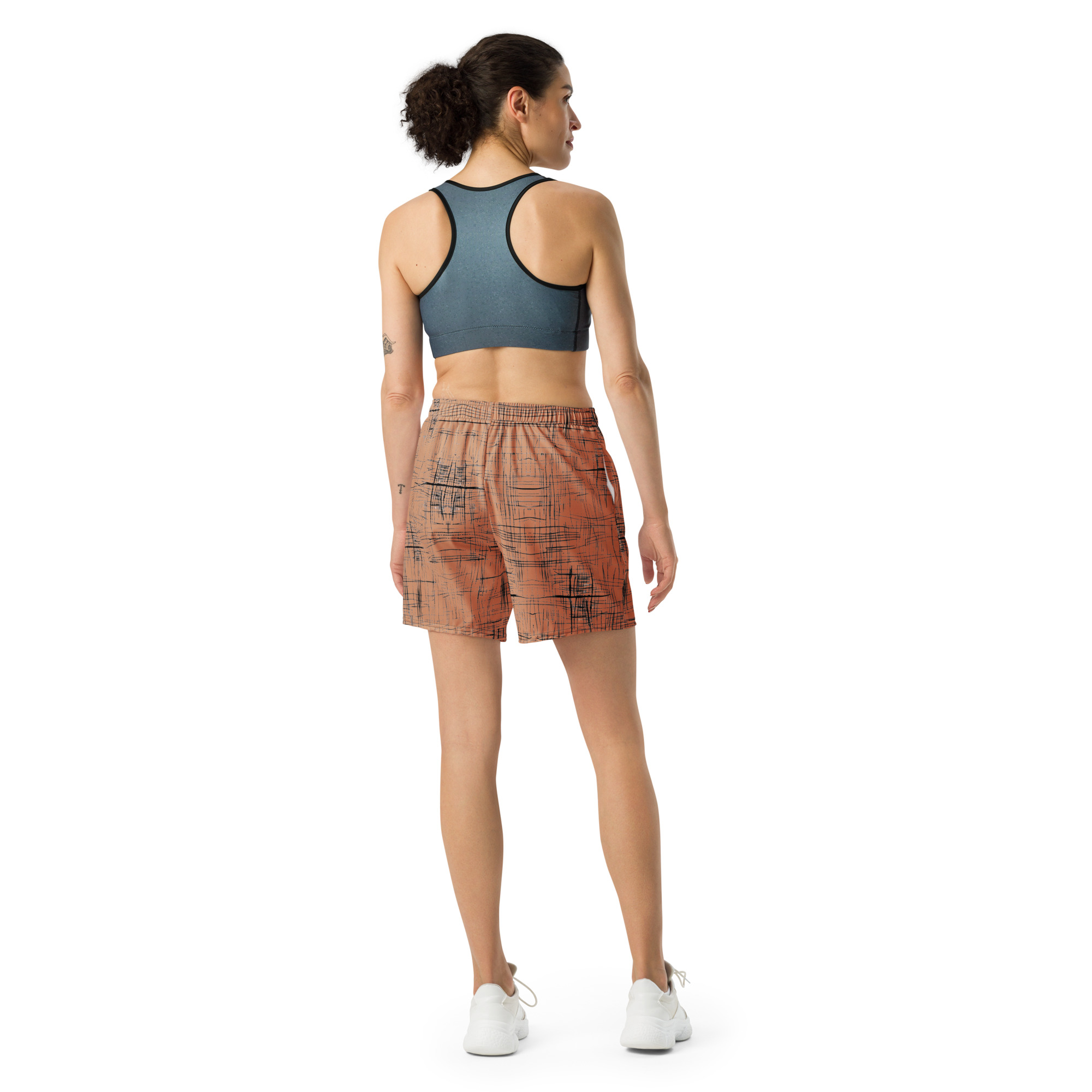 Unisex Athletic Long Shorts (Orange)