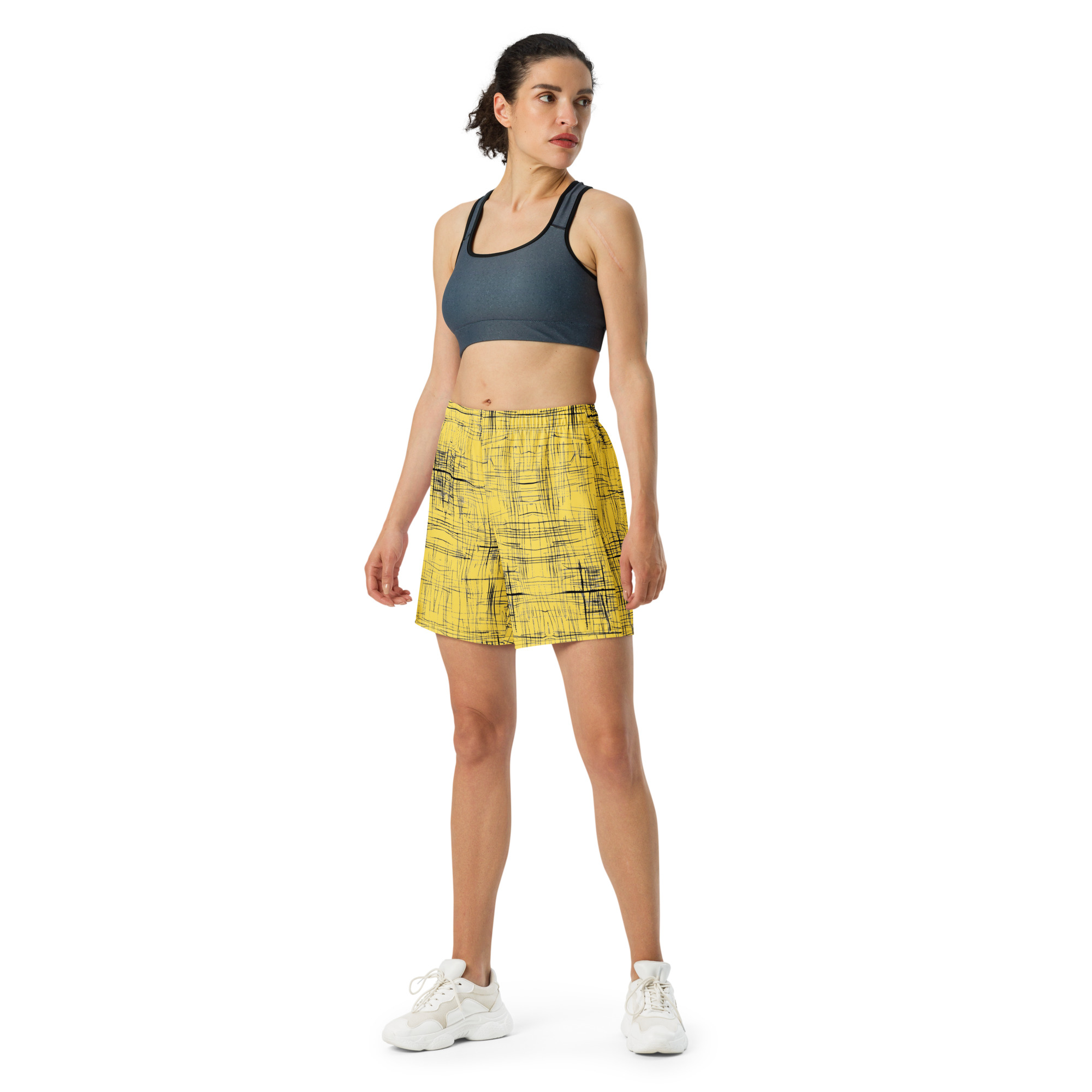 Unisex Athletic Long Shorts (Yellow)