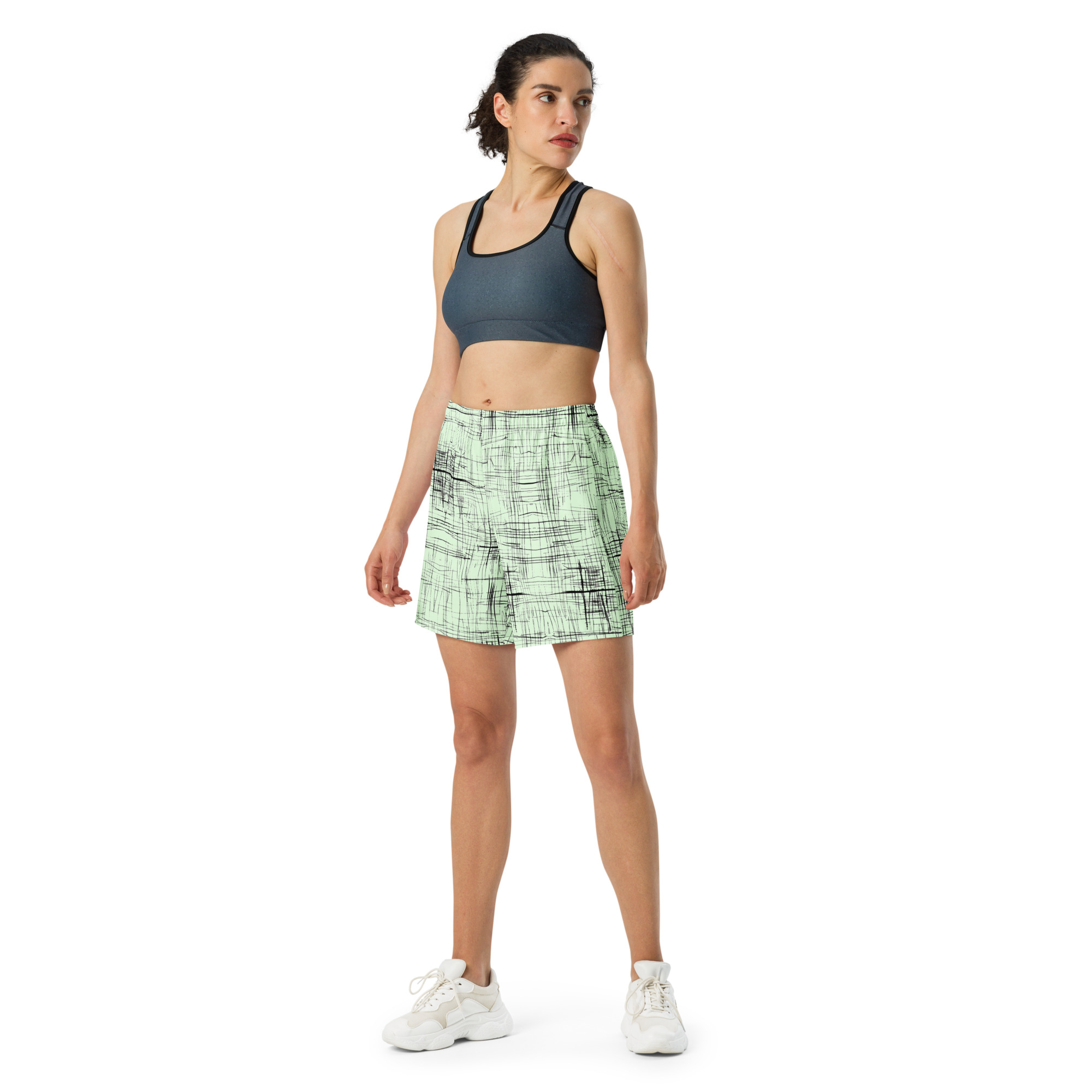 Unisex Athletic Long Shorts (Green)