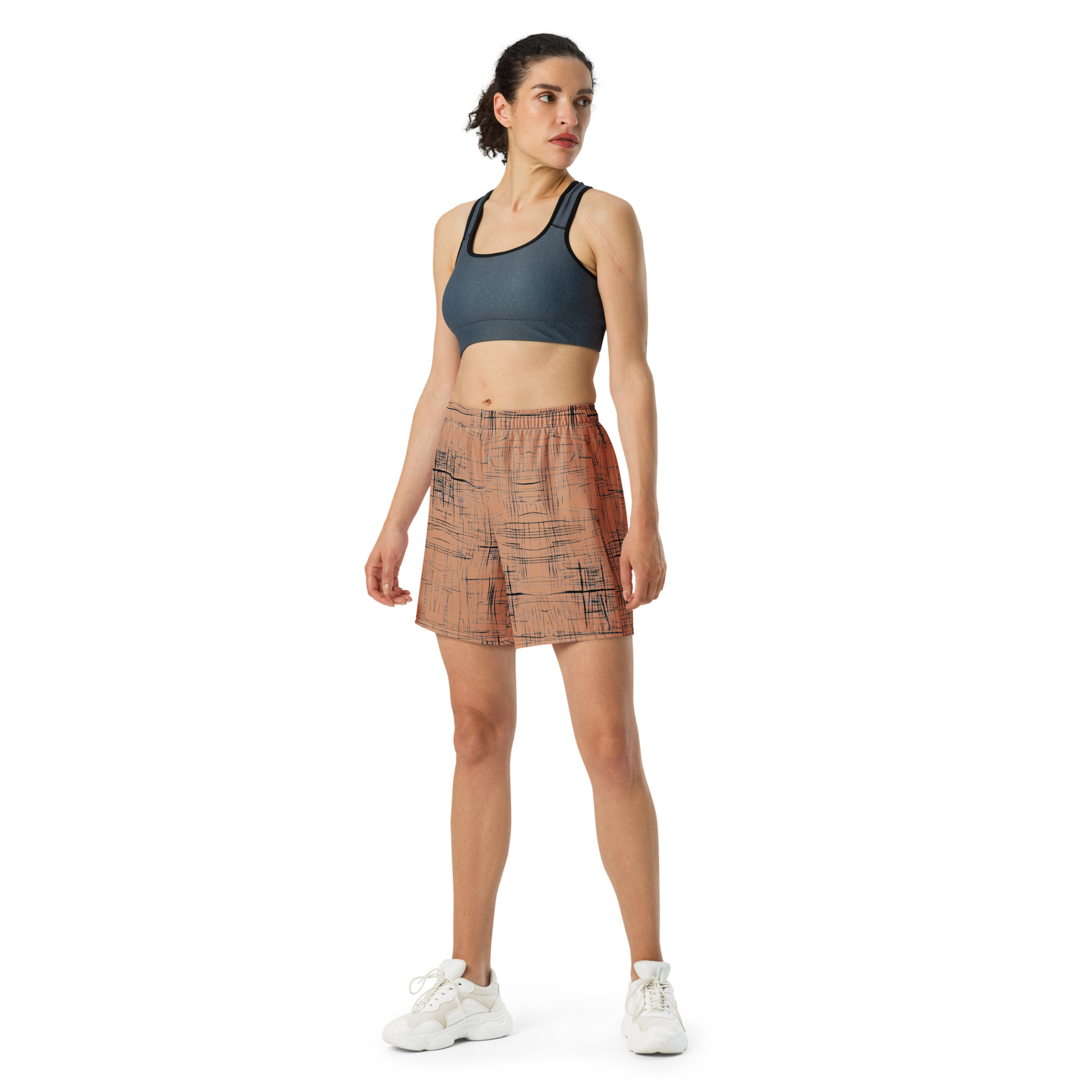 Unisex Athletic Long Shorts (Orange)