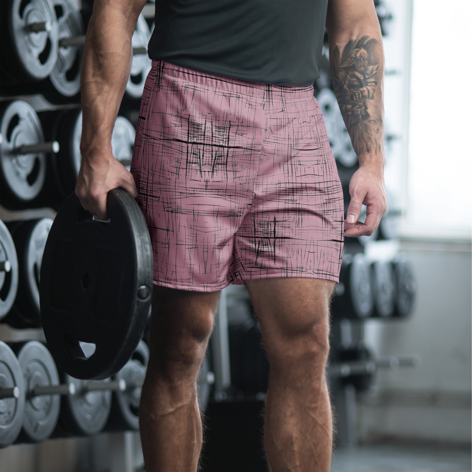 Unisex Athletic Long Shorts (Light Purple)