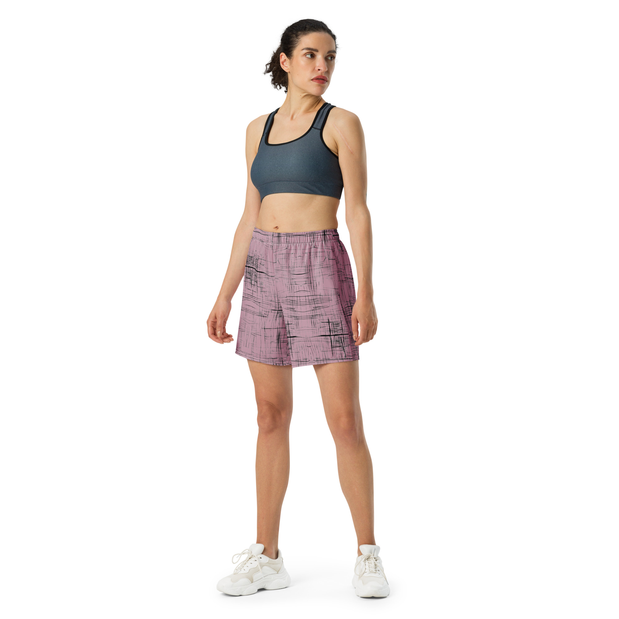 Unisex Athletic Long Shorts (Light Purple)