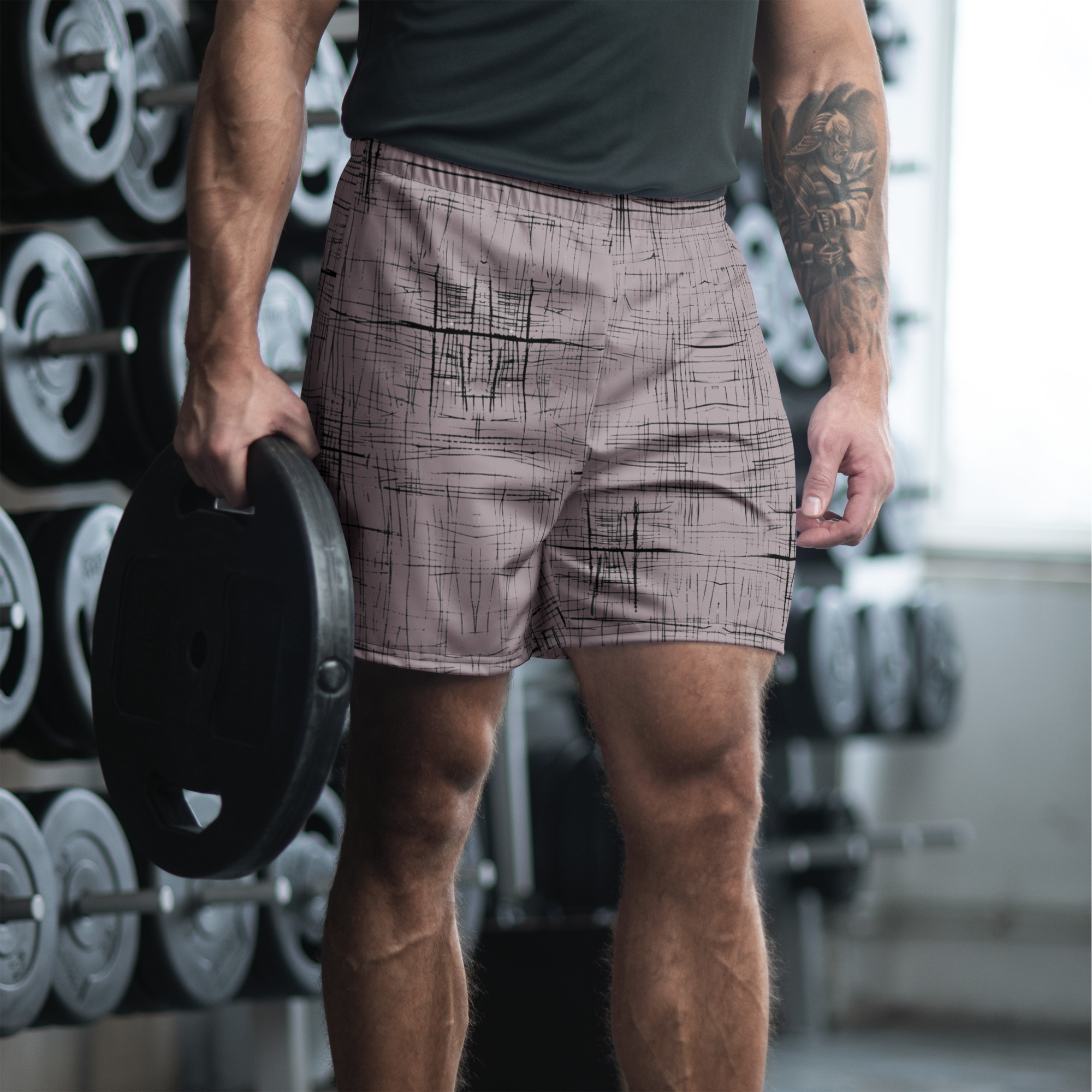 Unisex Athletic Long Shorts (Light Purple)