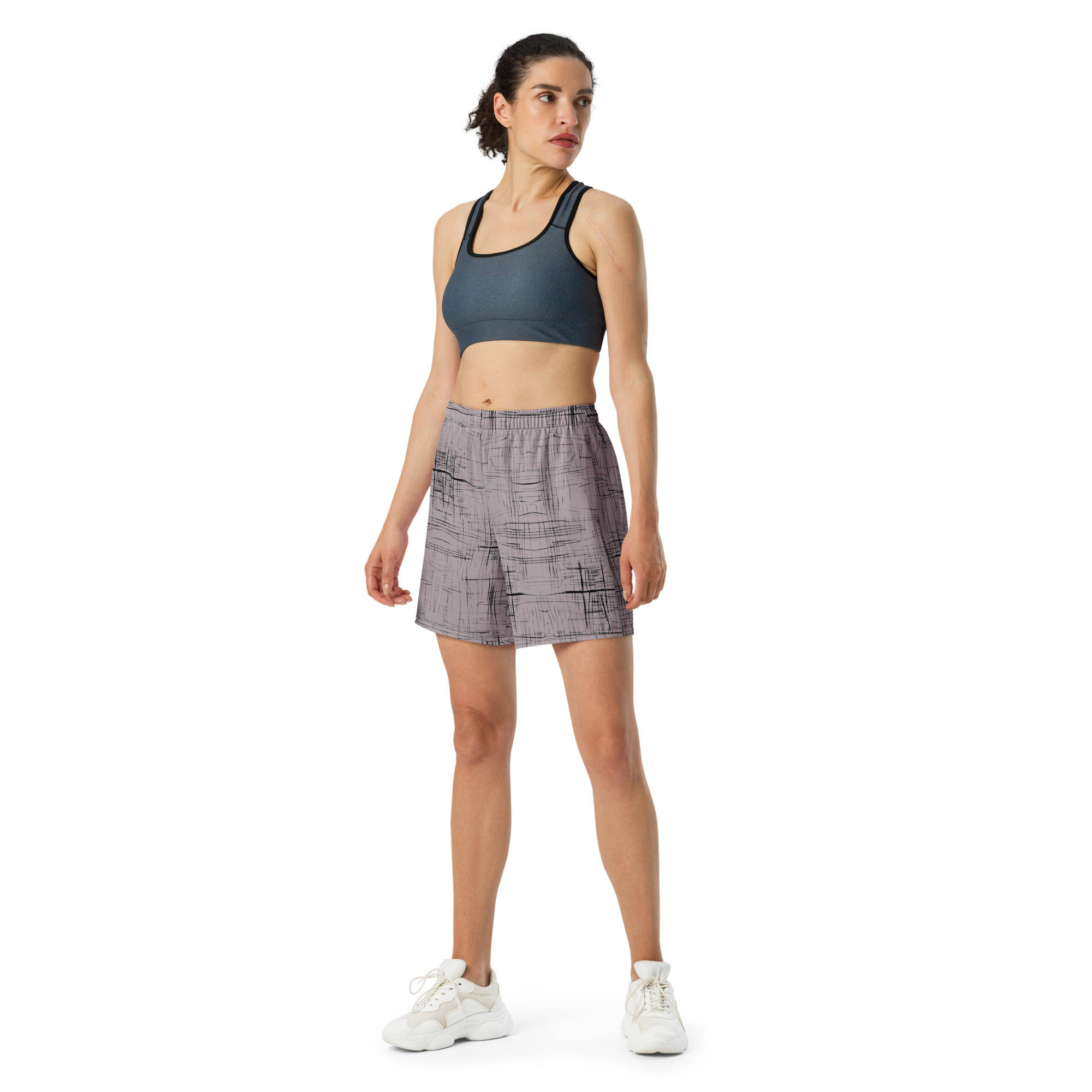 Unisex Athletic Long Shorts (Light Purple)