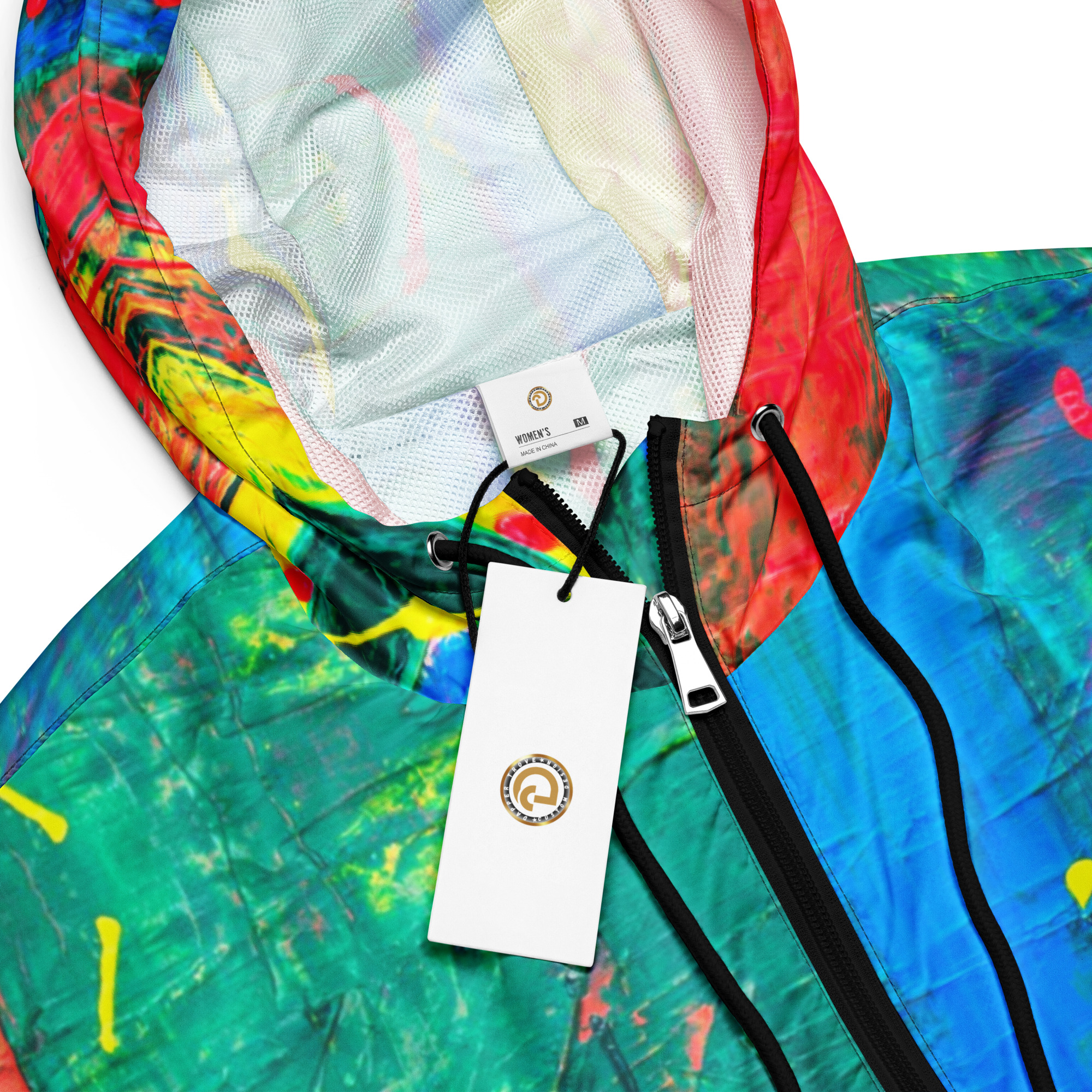 Women’s cropped windbreaker (Colorful Print)