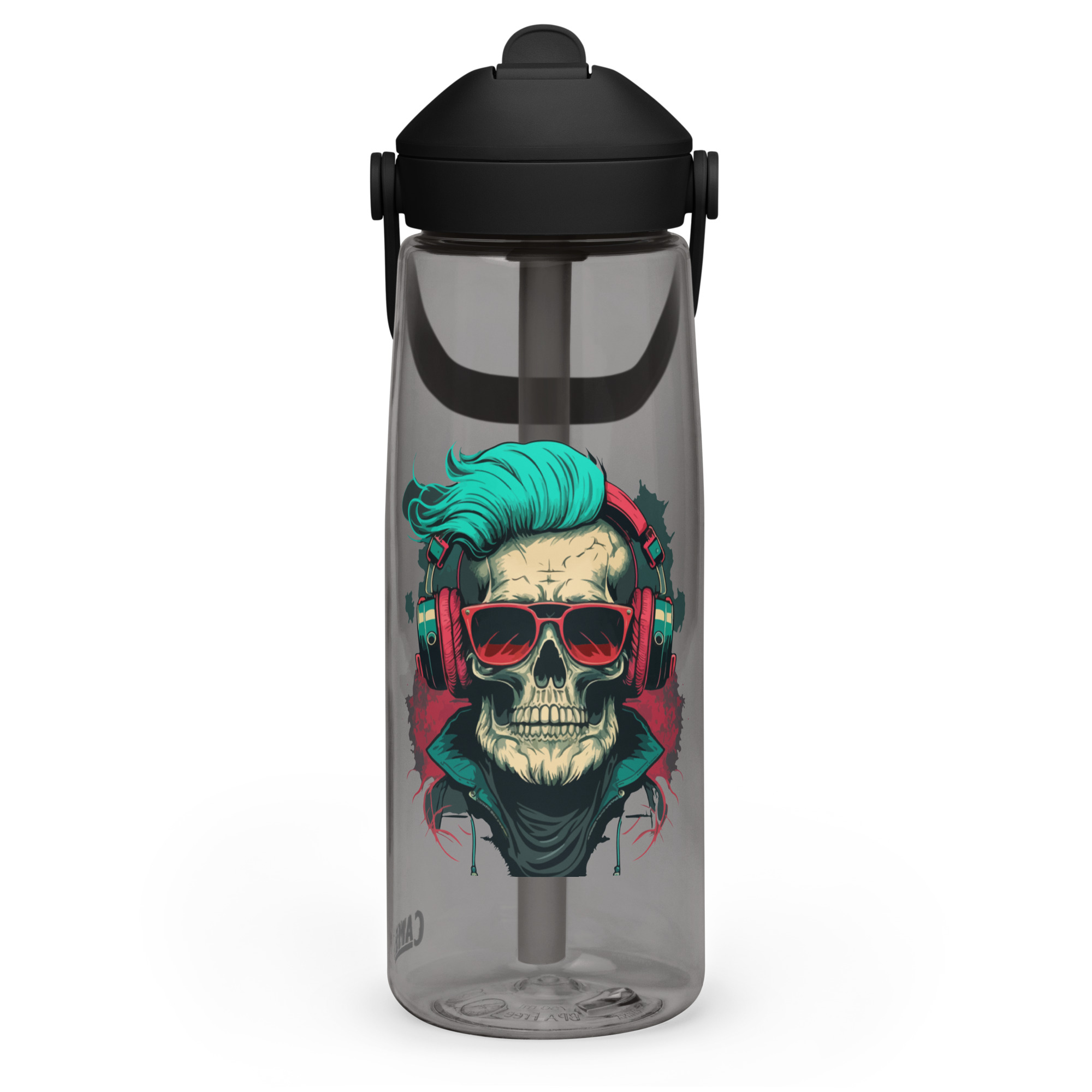 Flip straw water bottle