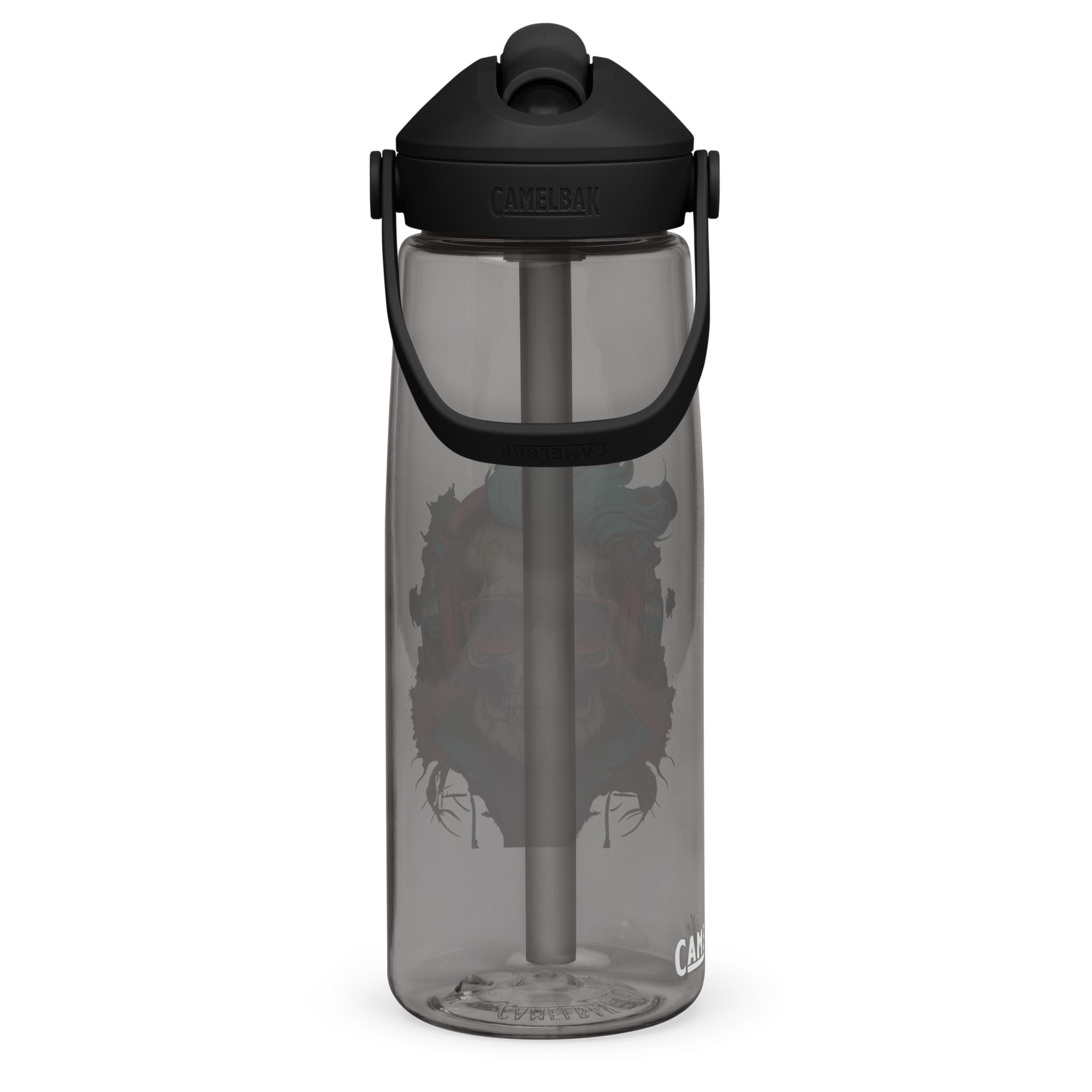 Flip straw water bottle