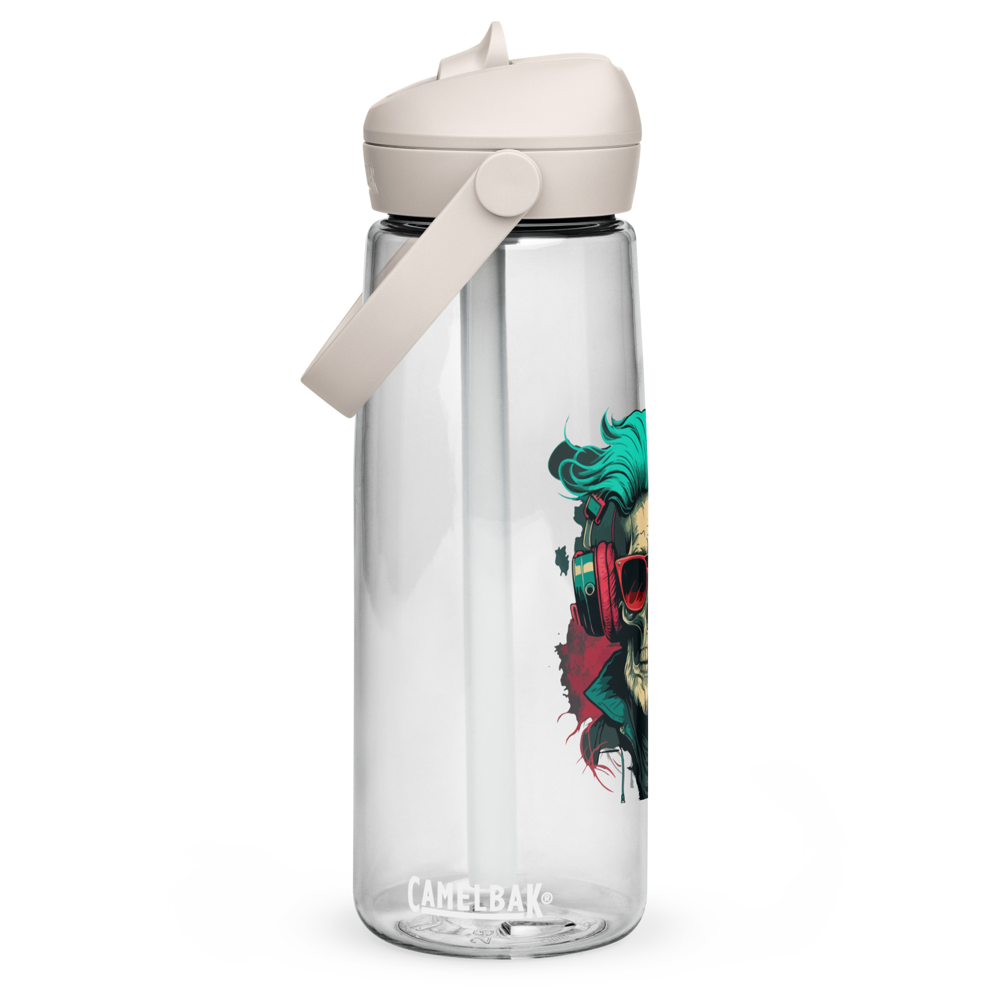 Flip straw water bottle