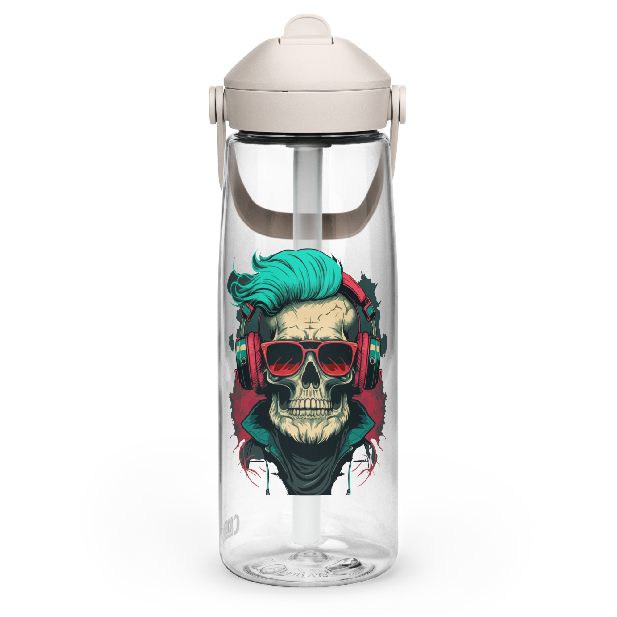 Flip straw water bottle