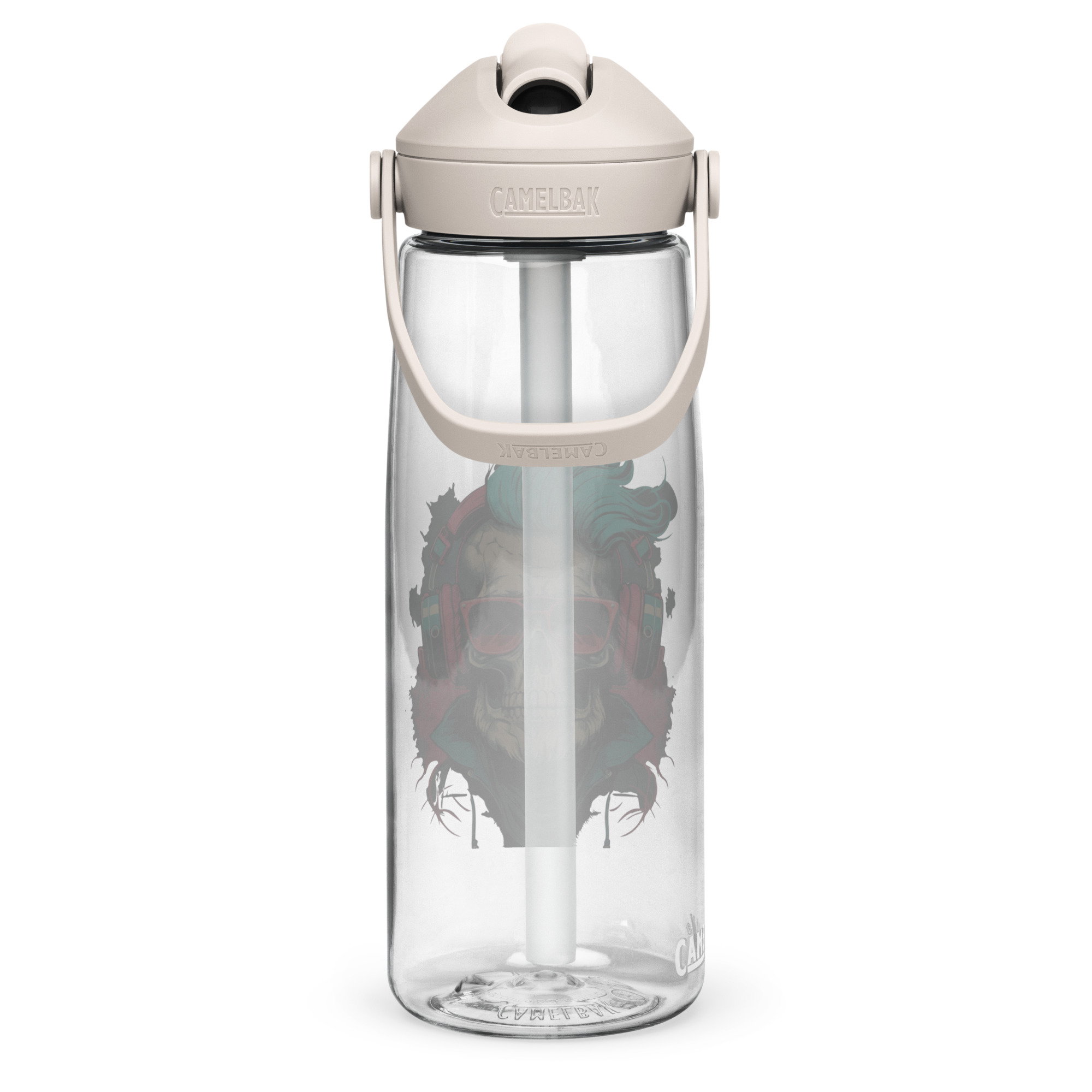 Flip straw water bottle