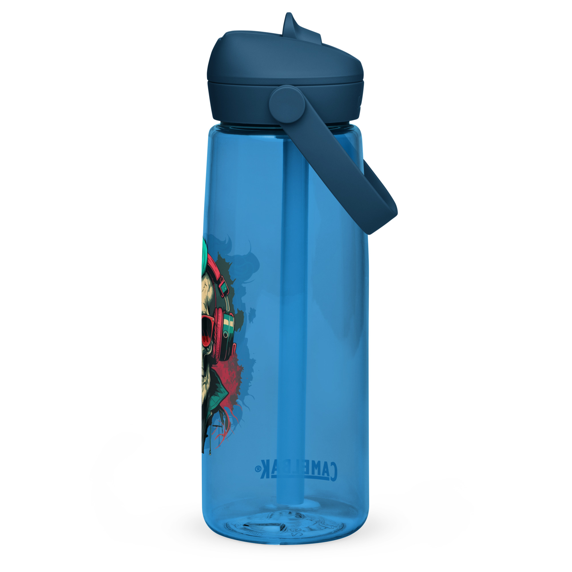 Flip straw water bottle