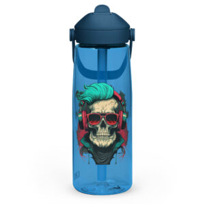 Flip straw water bottle