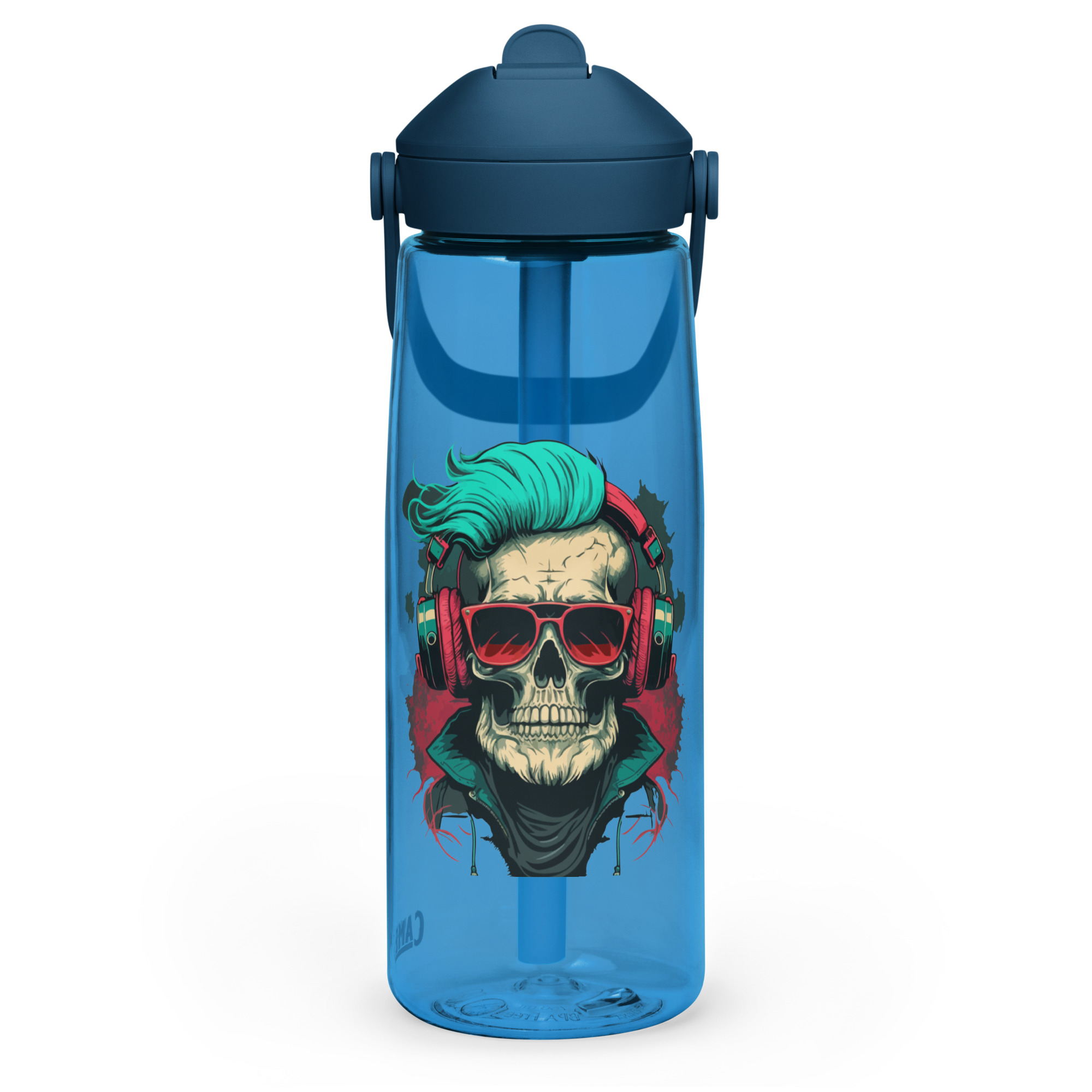 Flip straw water bottle