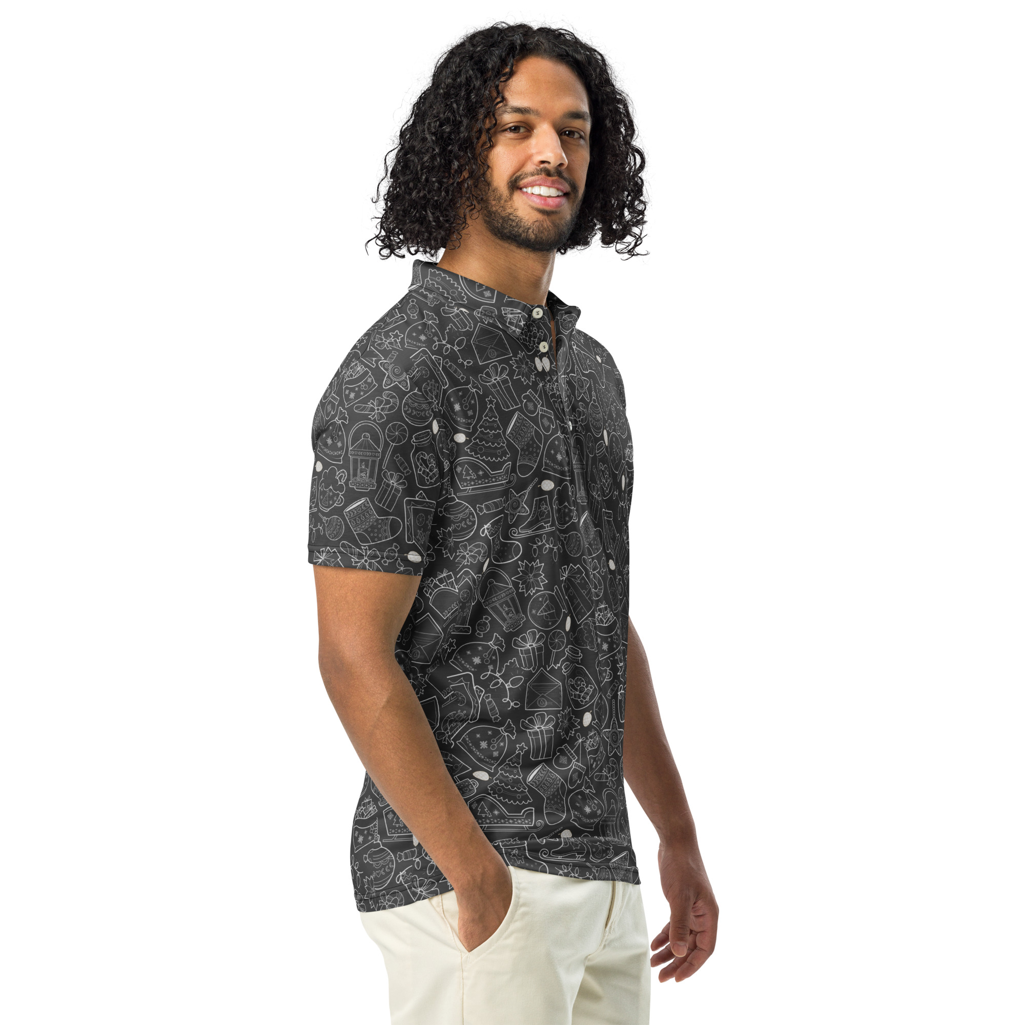 Men’s slim fit polo (All Over Print)