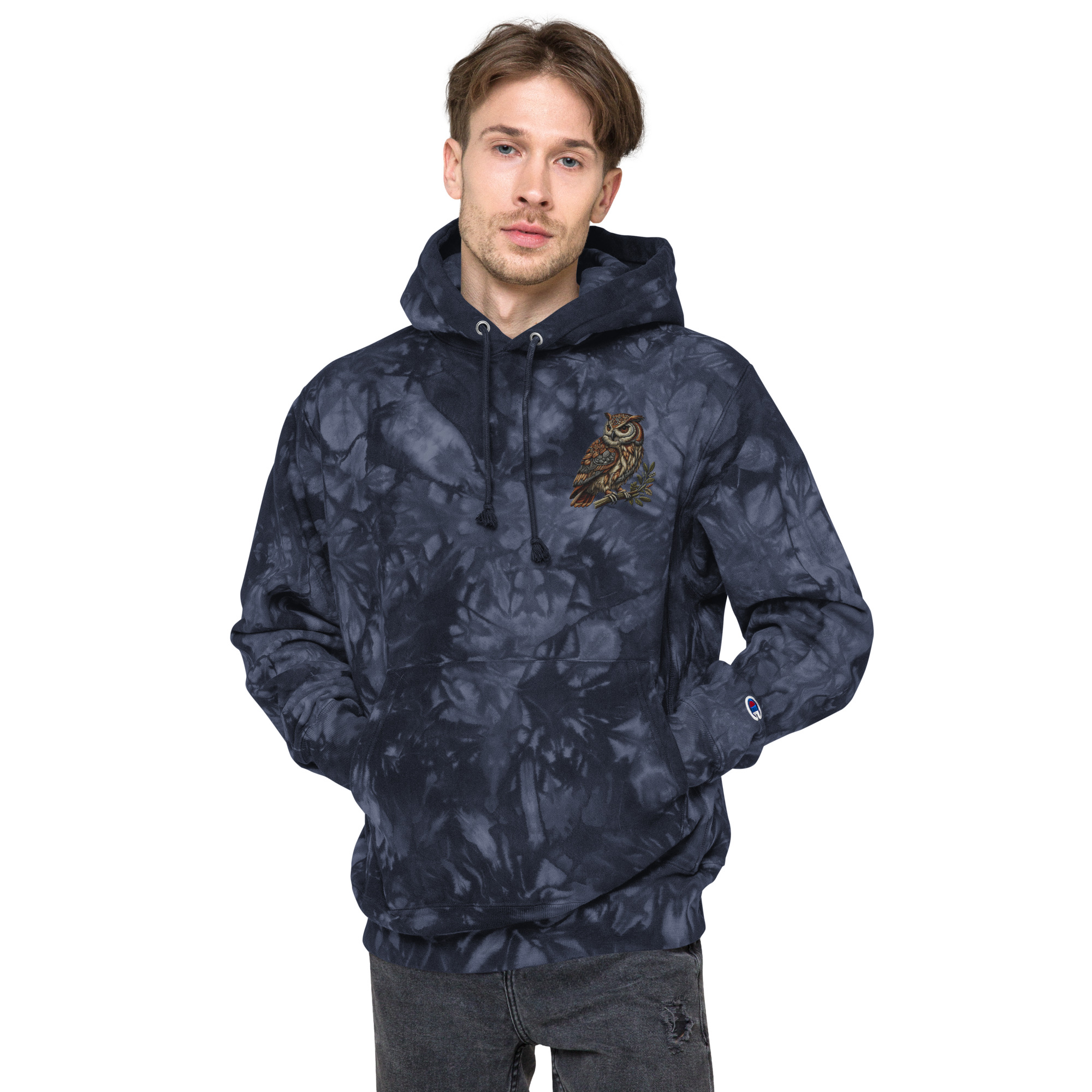Champion tie-dye hoodie (Eagle-Embroidery)