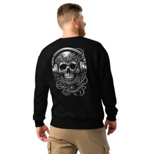 Crew neck sweatshirt (Skull with headphone wires)