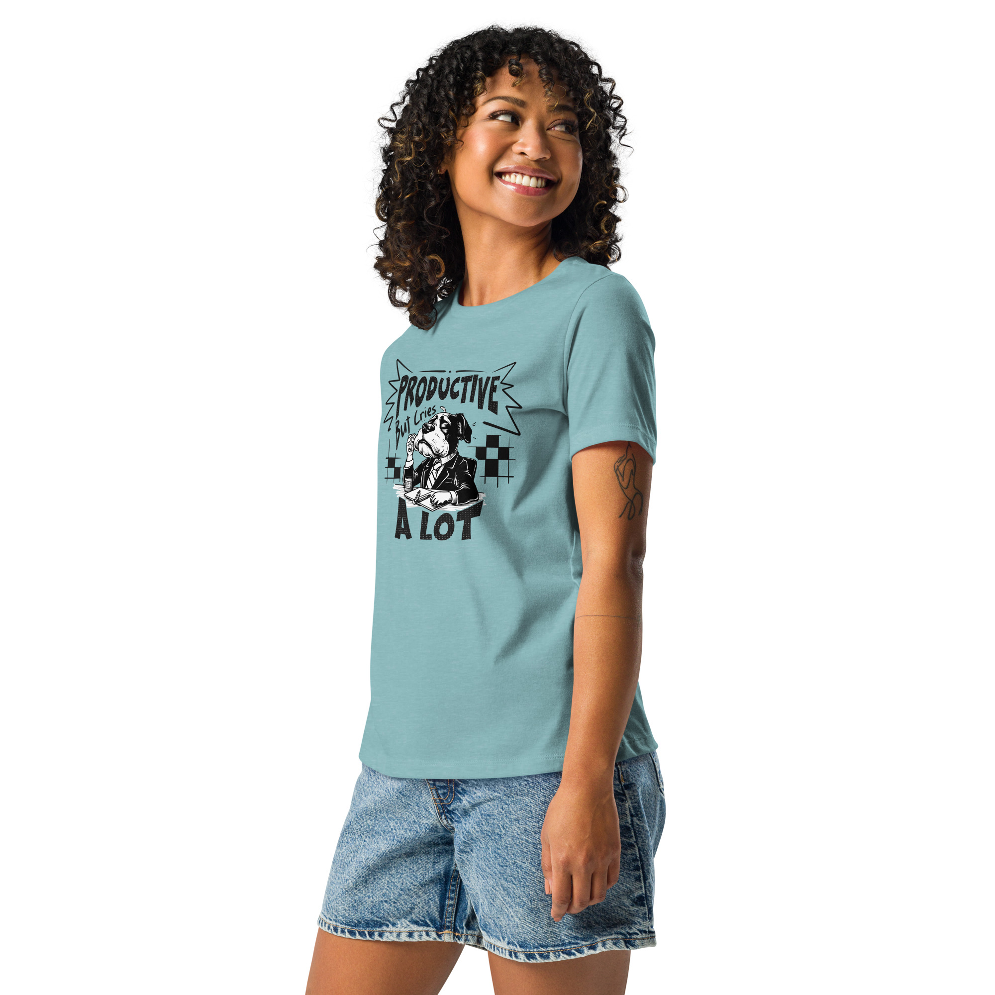 Women's Relaxed T-Shirt (Productive but lies a lot)