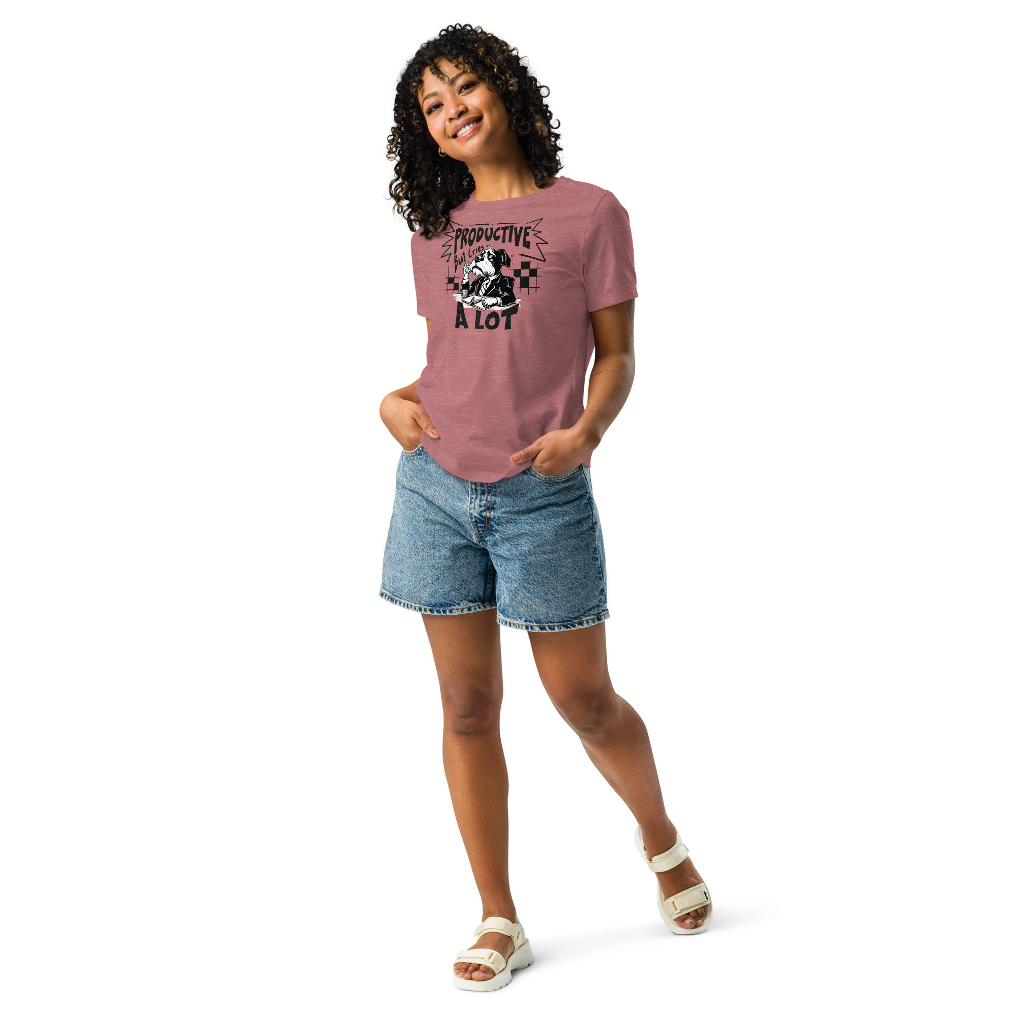 Women's Relaxed T-Shirt (Productive but lies a lot)