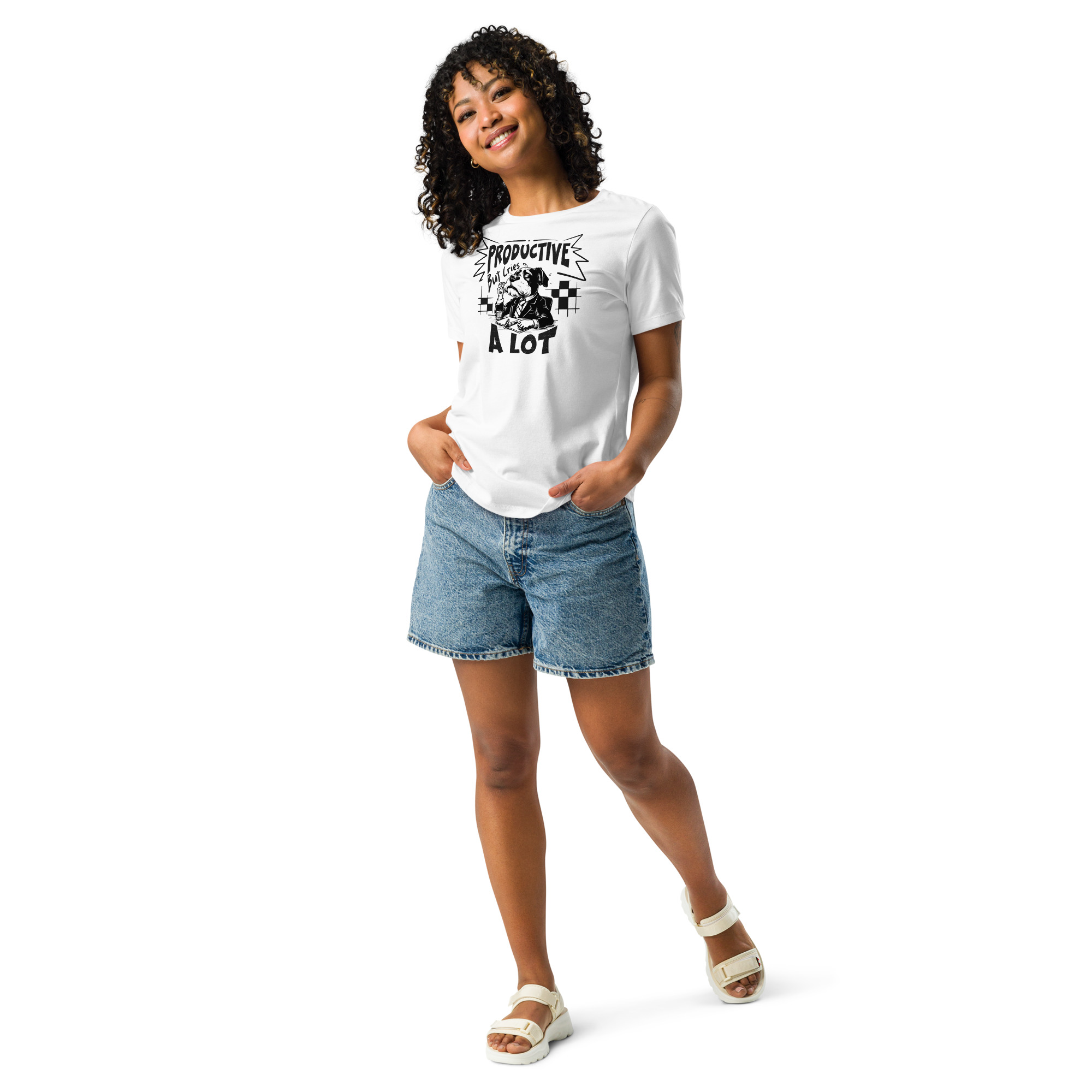 Women's Relaxed T-Shirt (Productive but lies a lot)