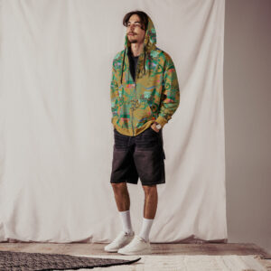 Unisex zip hoodie (Green All Over Print)