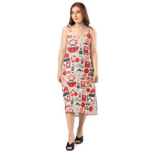 Tie-strap midi dress