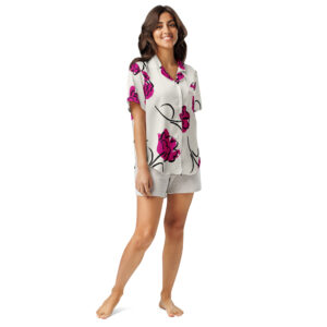 All-over print women’s short sleeve pajama top