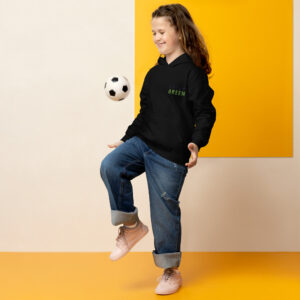 Youth heavy blend hoodie (Green Logo)