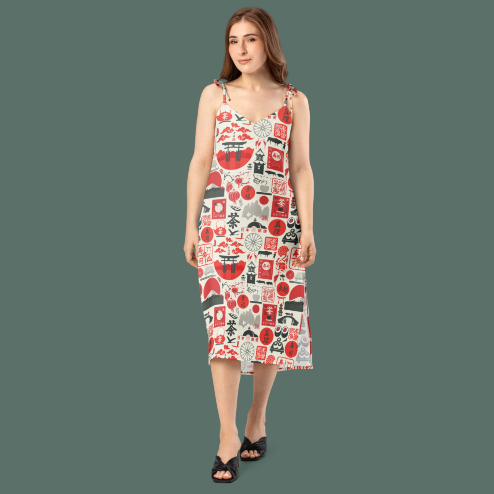 Tie-strap midi dress