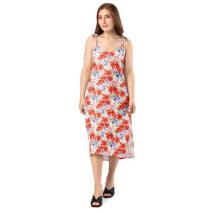 Tie-strap midi dress